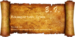 Baumgarten Irma névjegykártya