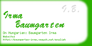irma baumgarten business card